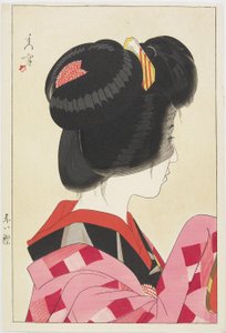 レッドカラー、1928（カラー木版画） 作： Yamakawa Shuho